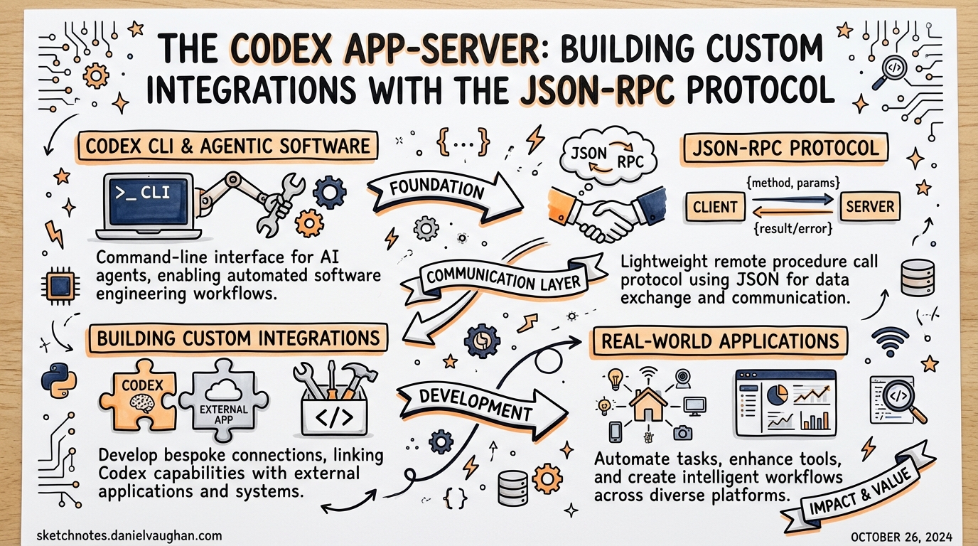 Sketchnote: The Codex App-Server: Building Custom Integrations with the JSON-RPC Protocol
