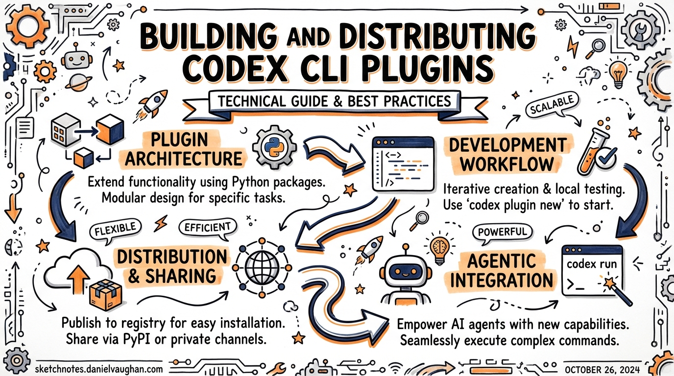 Sketchnote: Building and Distributing Codex CLI Plugins