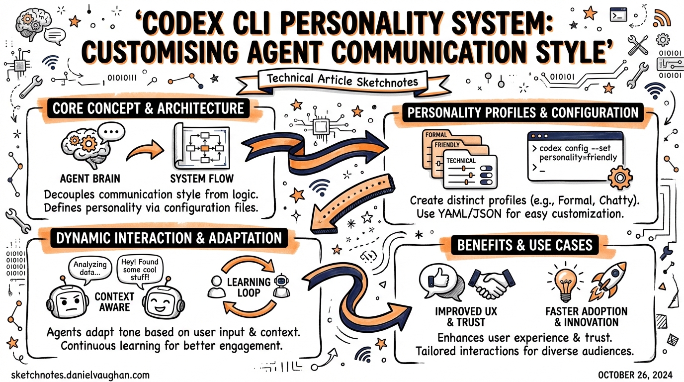 Sketchnote: Codex CLI Personality System: Customising Agent Communication Style