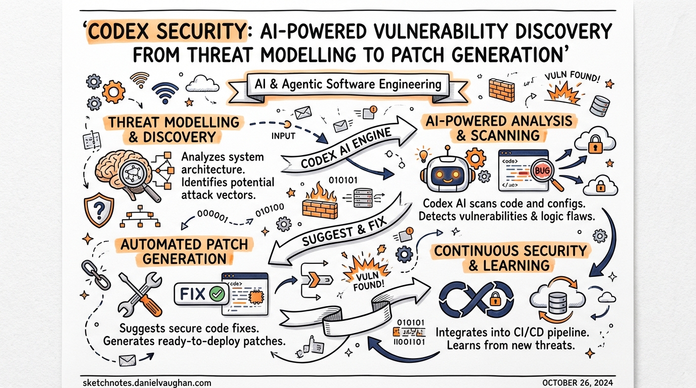 Sketchnote: Codex Security: AI-Powered Vulnerability Discovery from Threat Modelling to Patch Generation