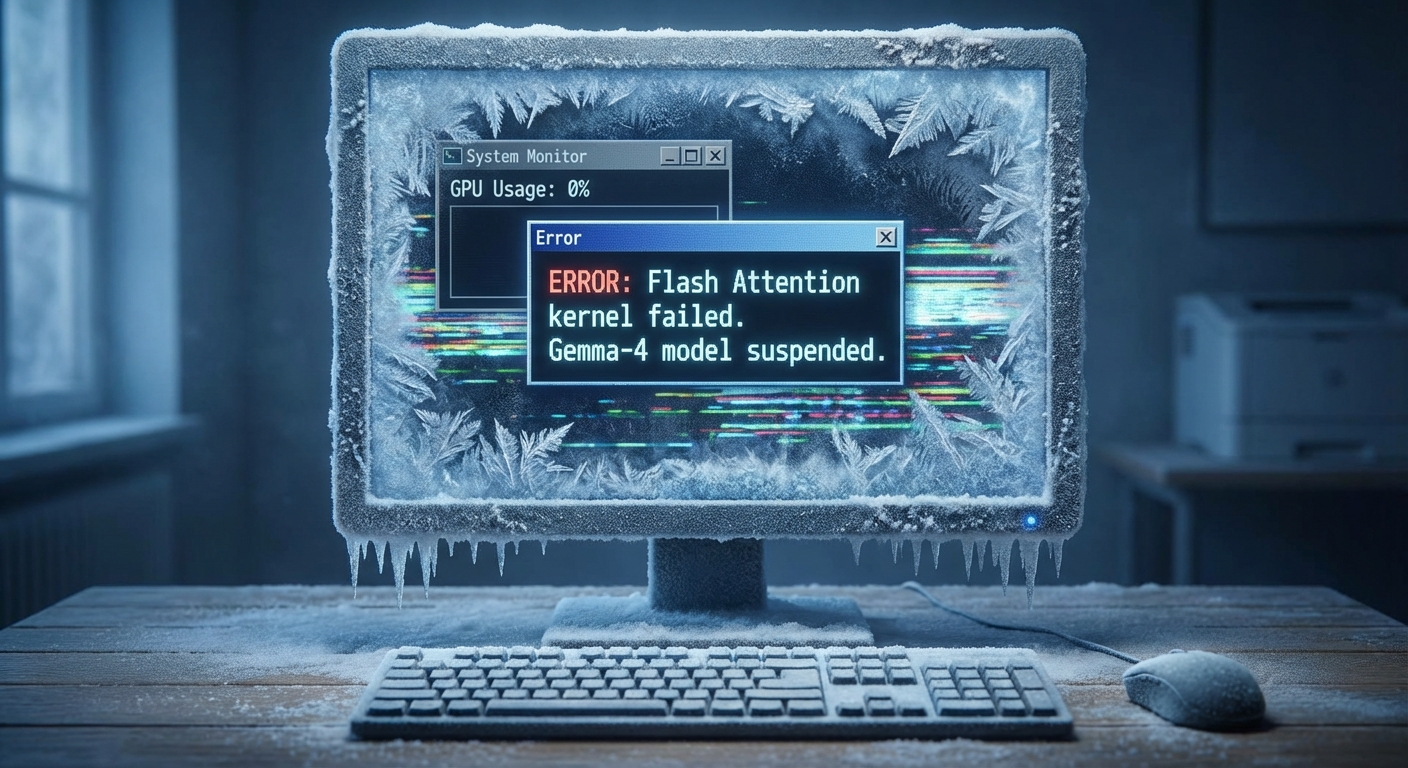 Sketchnote diagram for: Gemma 4's Flash Attention Freeze: What It Means for Local AI Coding