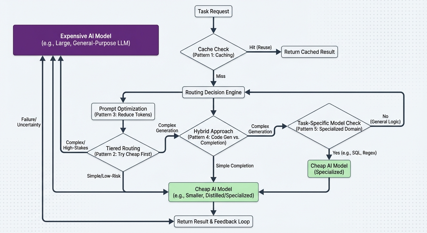 Sketchnote diagram for: Model Routing and Advisor Patterns: How to Cut AI Coding Costs Without Losing Quality